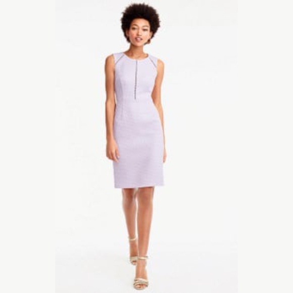 J. Crew Portfolio Matelasse Sleeveless Sheath Dress Light Lavender Size 10 Tall - Picture 17 of 17